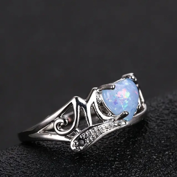 NEW SILVER OPAL MOM RING SIZE 5 - Picture 5 of 5